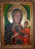 Nr.256. Matka Boża Częstochowska-wym.122-82cm.olej, płótno